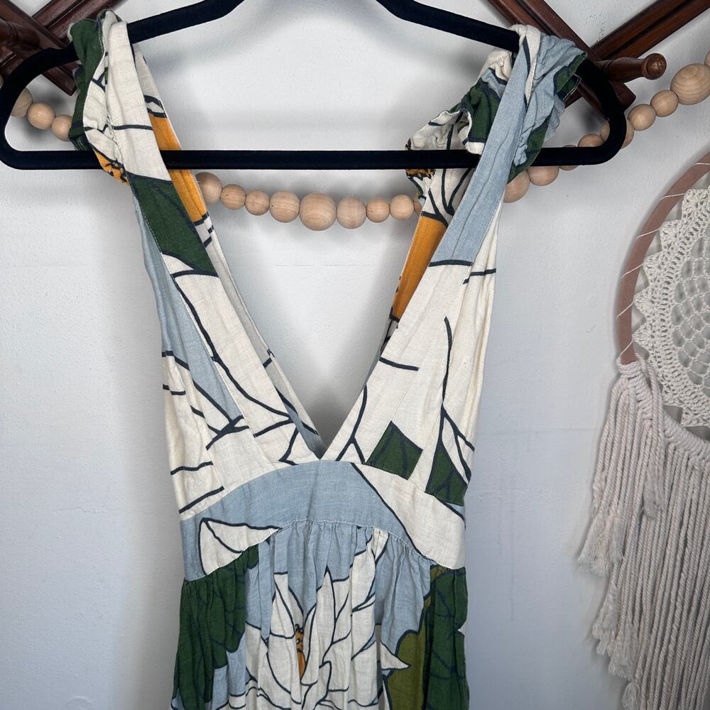 Carolina K Penelope Maxi Lotus Linen Floral Dress